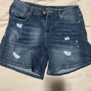 Indigo Rein Blue Distressed Jean Shorts